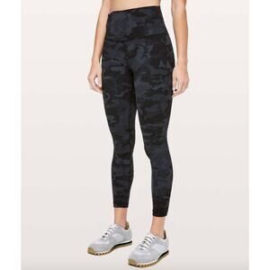 Lululemon Women's Align Pant II Leggings 25" Black Grey Camo 10 Stretch Soft